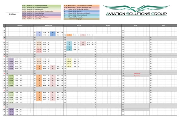 aviation-solutions-group GmbH Trainingsoverzicht Module-overzicht